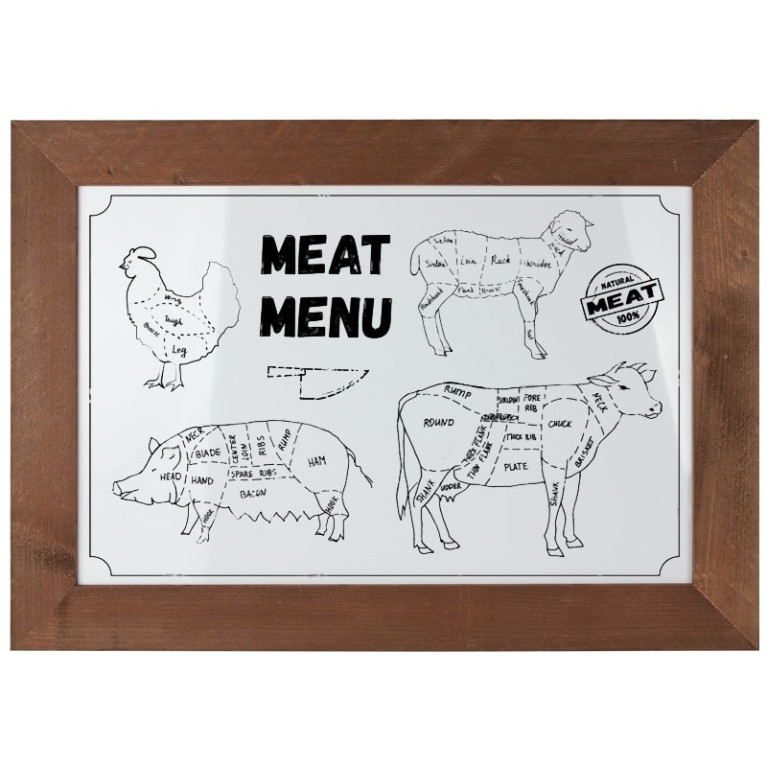 Whiteboard Steigerhout Bruin 50x70 cm Overview Sfeer