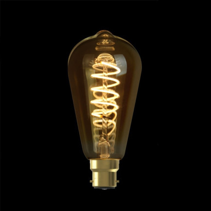 Filament LED Lamp Edison Curl Gold Ø64 mm B22 4W