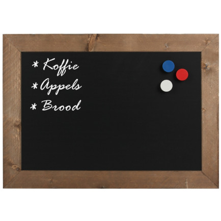 Krijtbord Magnetisch Hout Bruin 70x90 cm