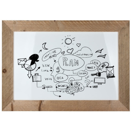 Whiteboard Steigerhout 70x90 cm Overview Sfeer